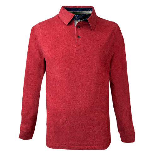 Polera Jacquard Cuello Camisero Polera Jacquard Cuello Camisero